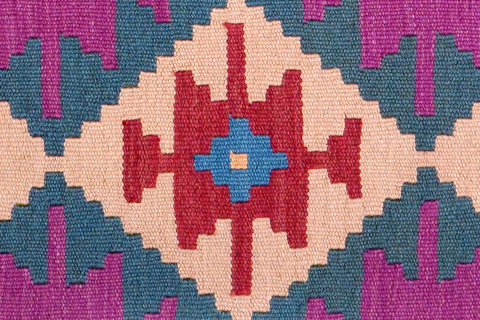Kelim Gashgai — Handmade, 62x87 cm, Violett, 100% Virgin Wool | View 5