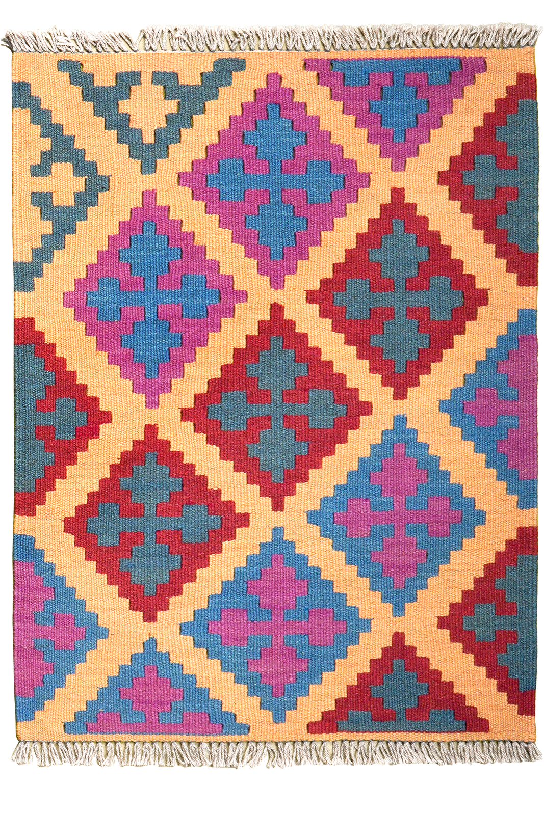 Kelim Gashgai — Handmade, 67x89 cm, Beige, 100% Virgin Wool | Main view