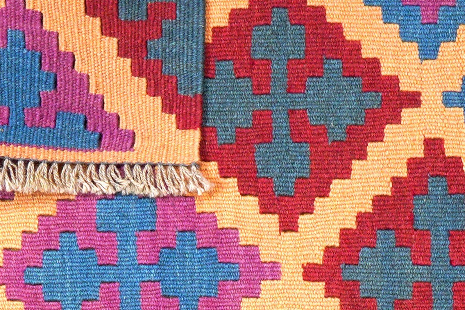 Kelim Gashgai — Handmade, 67x89 cm, Beige, 100% Virgin Wool | View 6