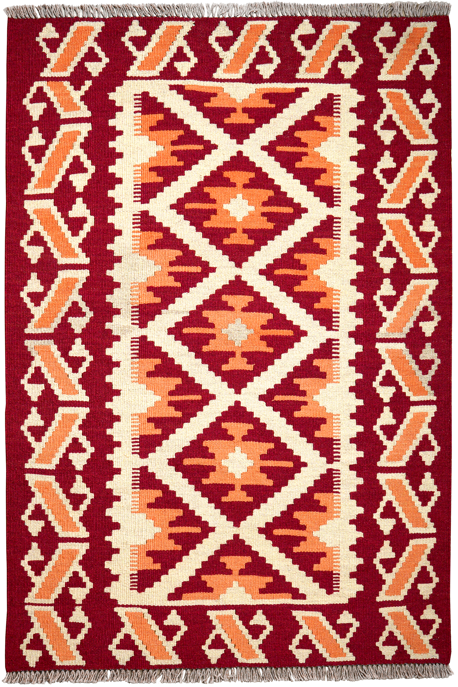 Kelim Gashgai — Handgefertigt, 154x103 cm, Rot, 100% Virgin Wool | Main view