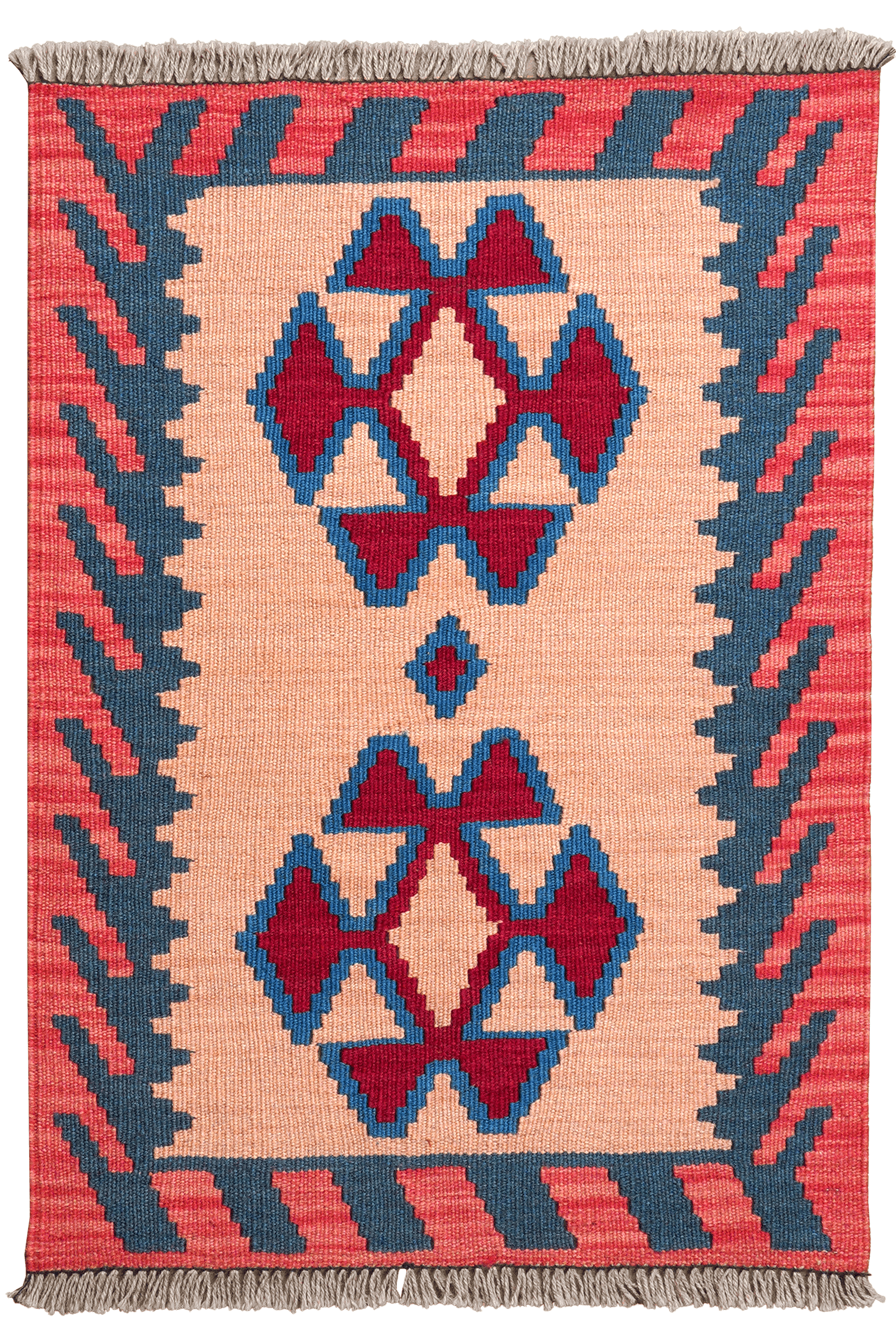 Kelim Gashgai — Handmade, 61x89 cm, Beige, 100% Virgin Wool | Main view