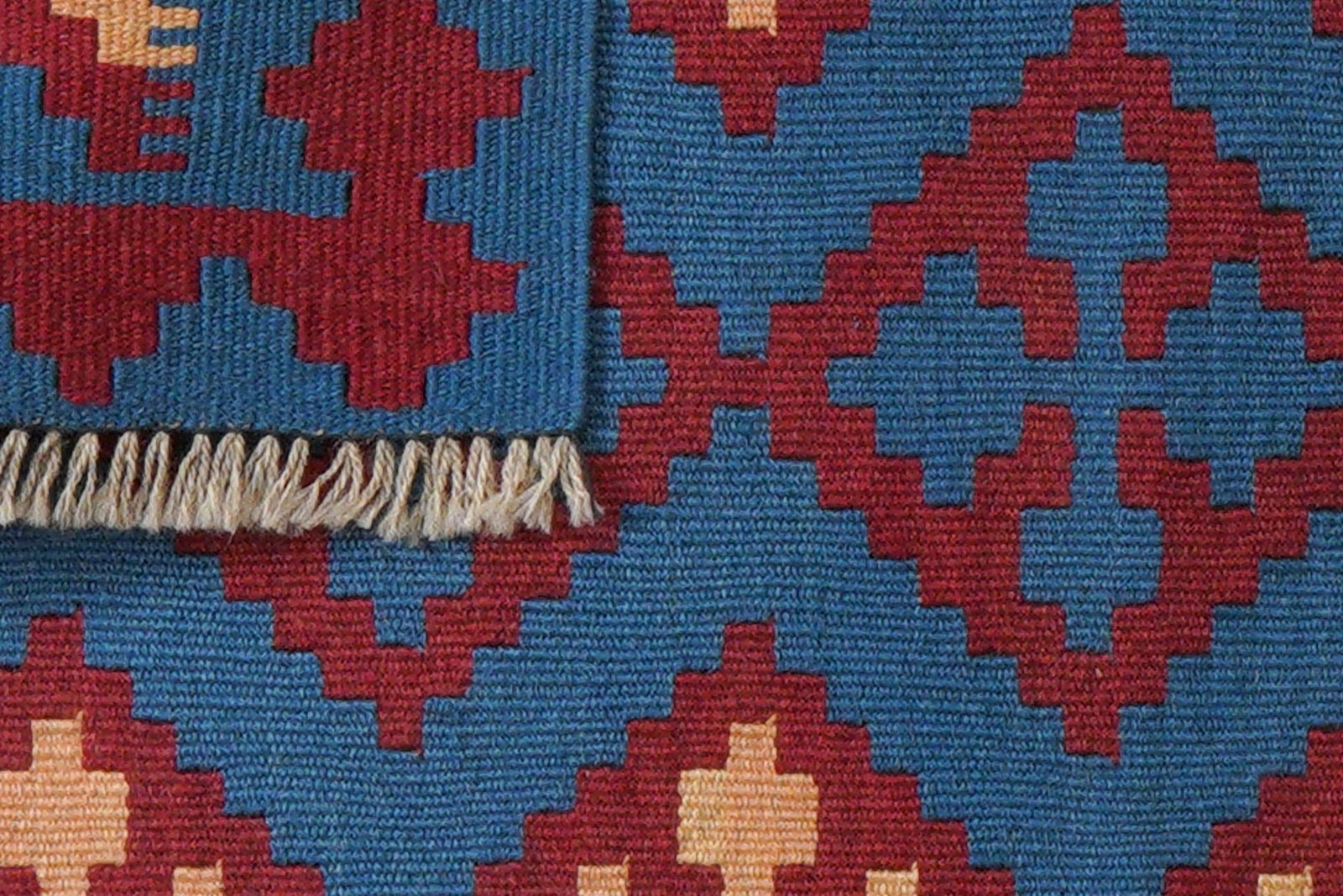 Kelim Gashgai — Handmade, 61x95 cm, Blue, 100% Virgin Wool | View 6