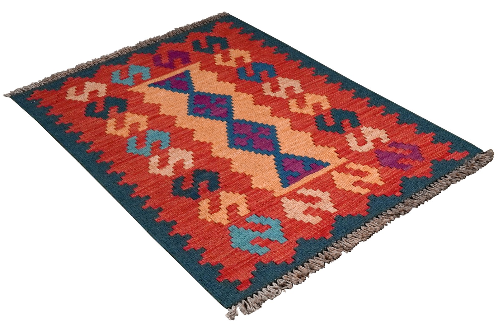Kelim Gashgai — Handmade, 60x88 cm, Red, 100% Virgin Wool | View 4