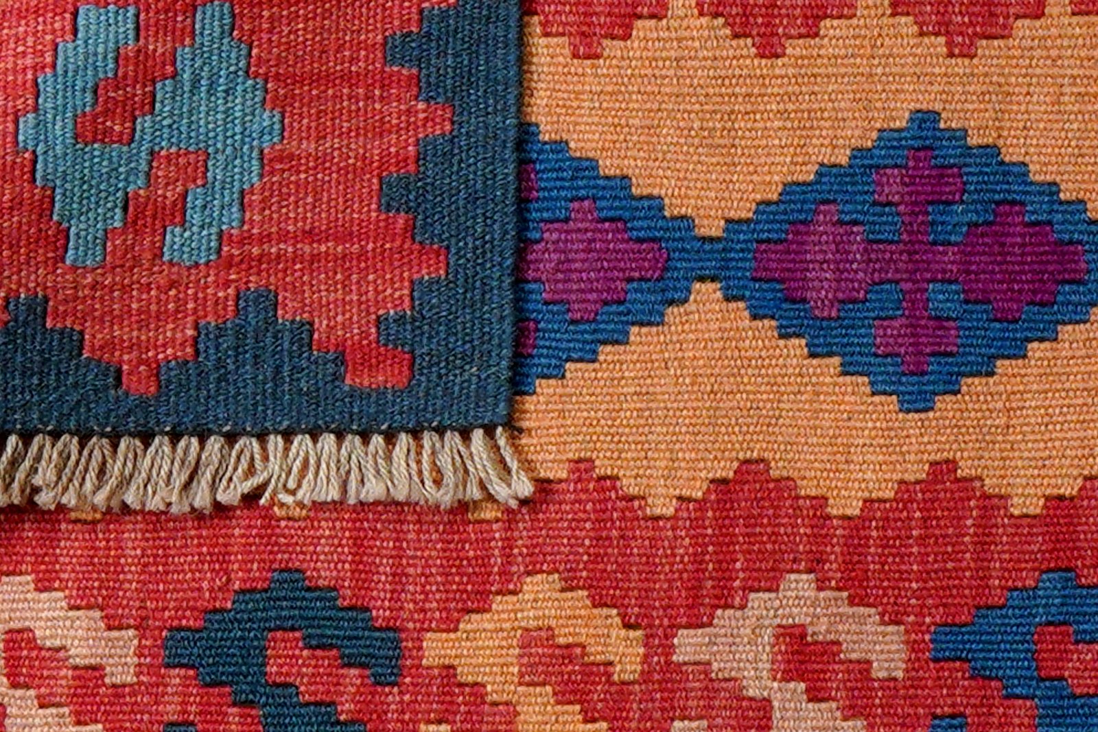 Kelim Gashgai — Handmade, 60x88 cm, Red, 100% Virgin Wool | View 6