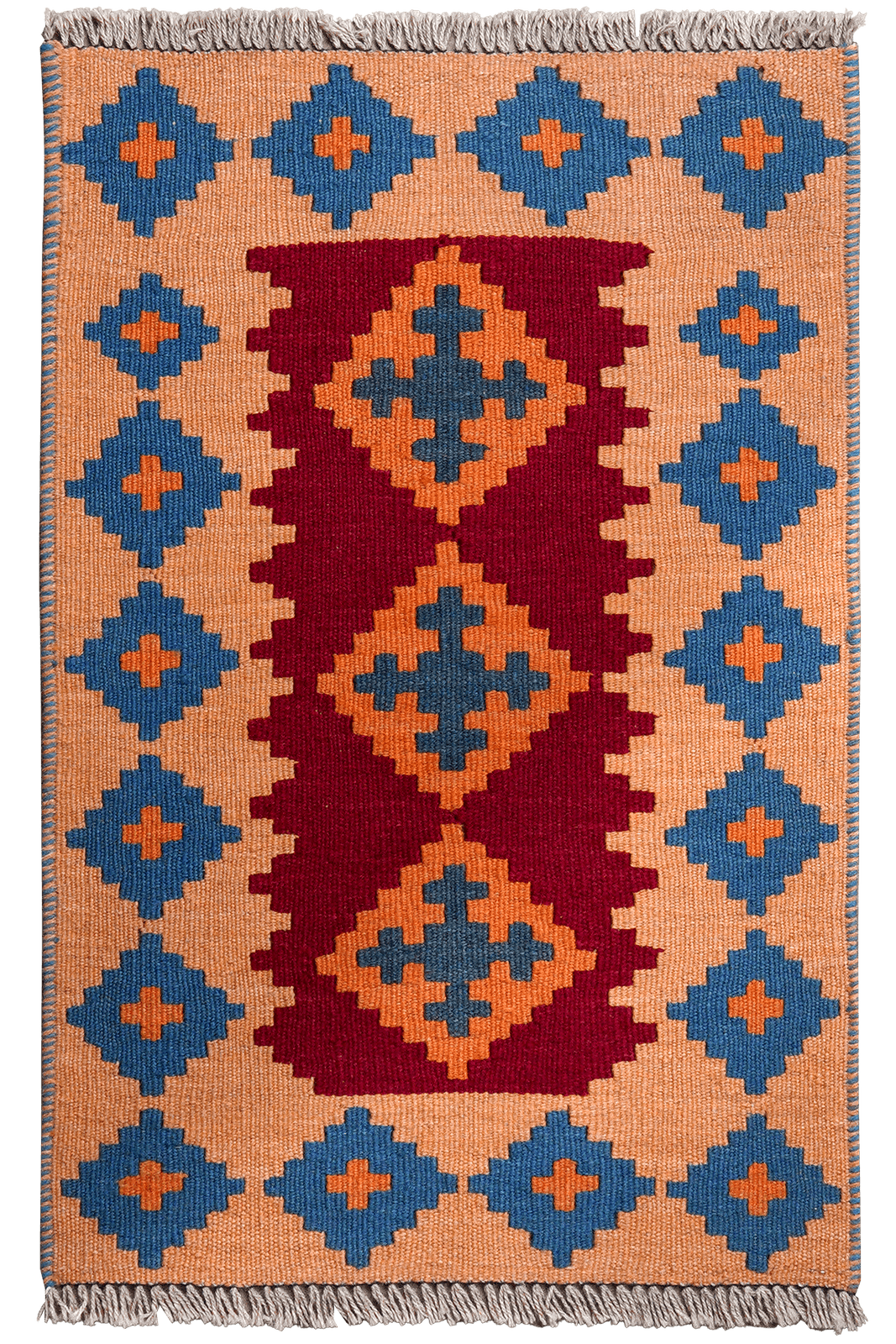 Kelim Gashgai — Handmade, 57x89 cm, Red, 100% Virgin Wool | Main view