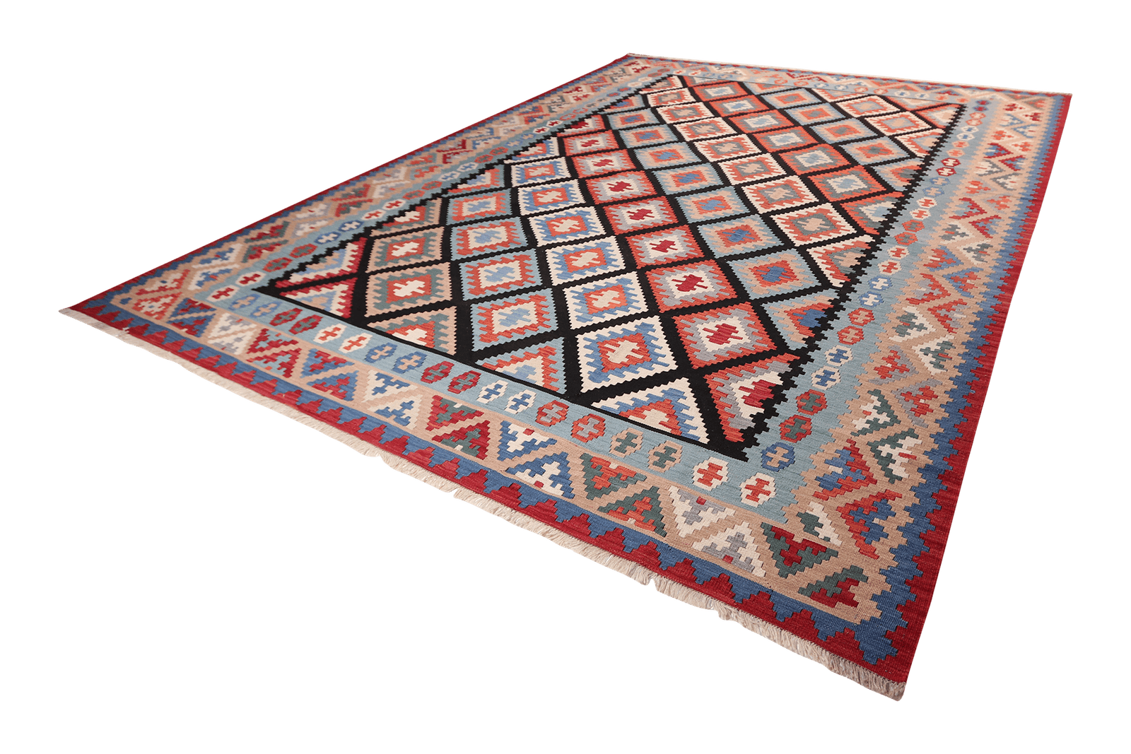 Kelim Gashgai — Handmade, 305x378 cm, Black, 100% Virgin Wool | View 5