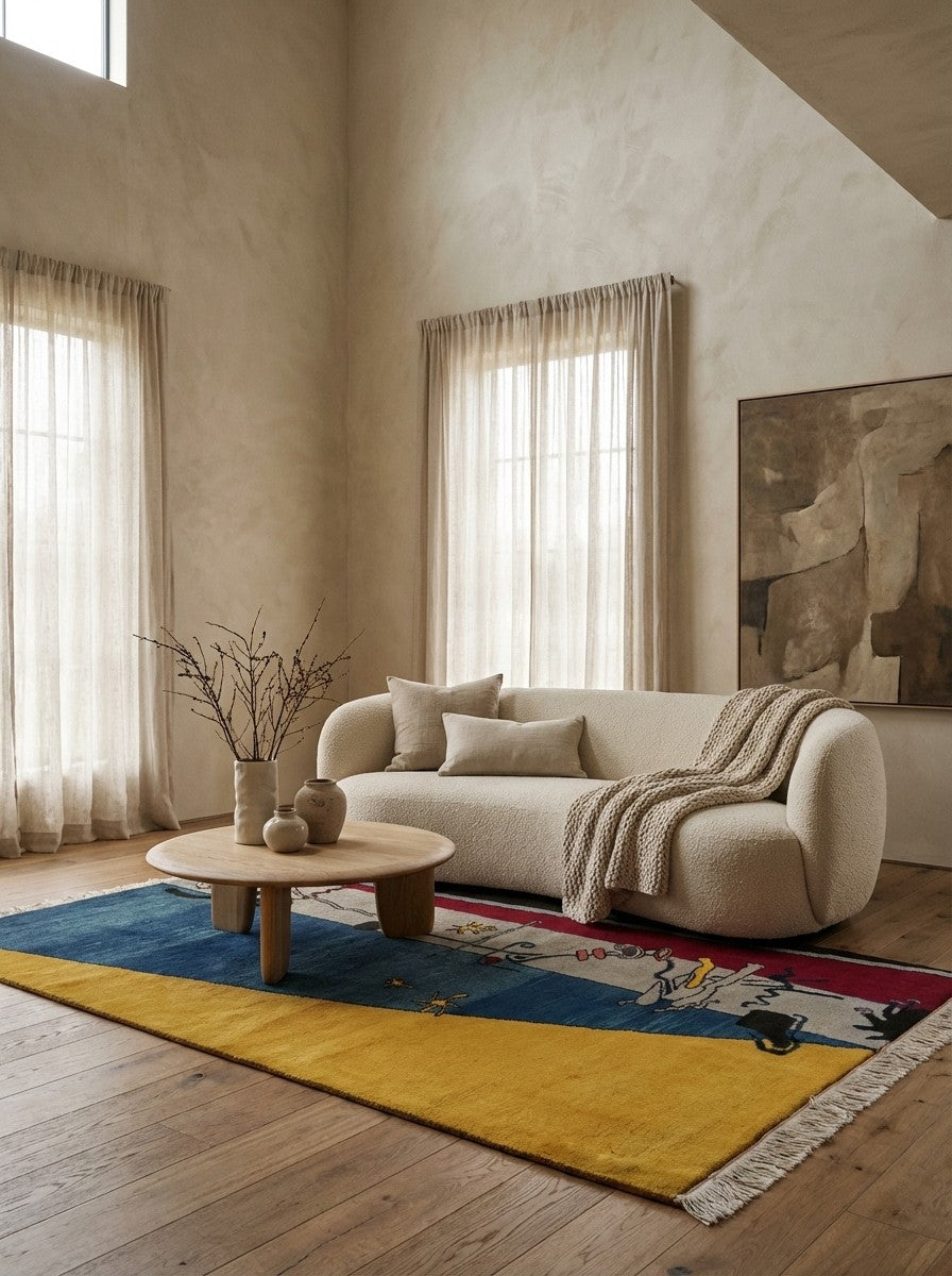 Konya — Hand-knotted, 144x215 cm, Multicolor, 100% Virgin Wool | Detail view