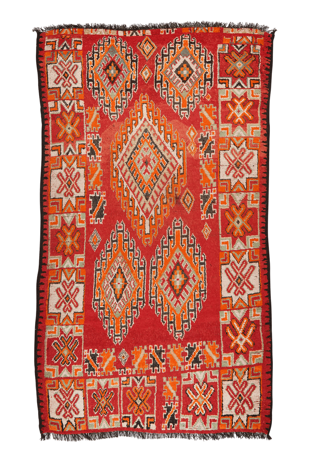 Beni Bou Yacoub — Hand-knotted, 185x344 cm, Red, 100% Virgin Wool | Main view