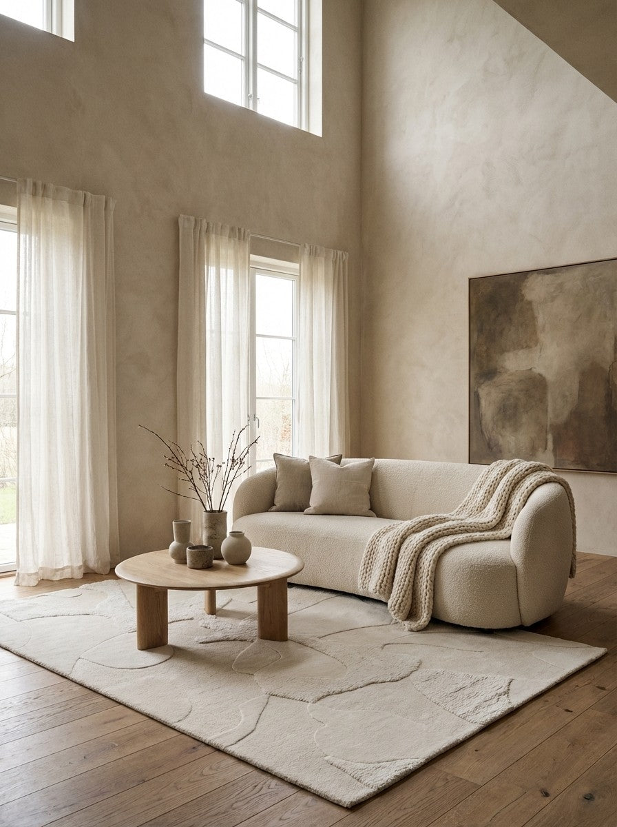 Desert Dune — Hand-knotted, 120x180 cm, Beige, 100% Virgin Wool | Detail view