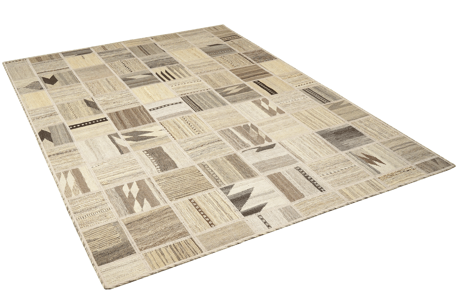 Kelim Tekkeh — Handmade, 150x200 cm, Beige, 100% Virgin Wool | View 4