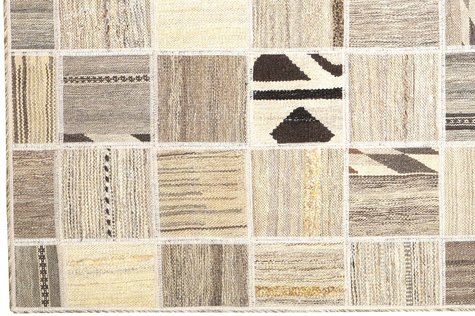 Kelim Tekkeh — Handmade, 150x200 cm, Beige, 100% Virgin Wool | View 3