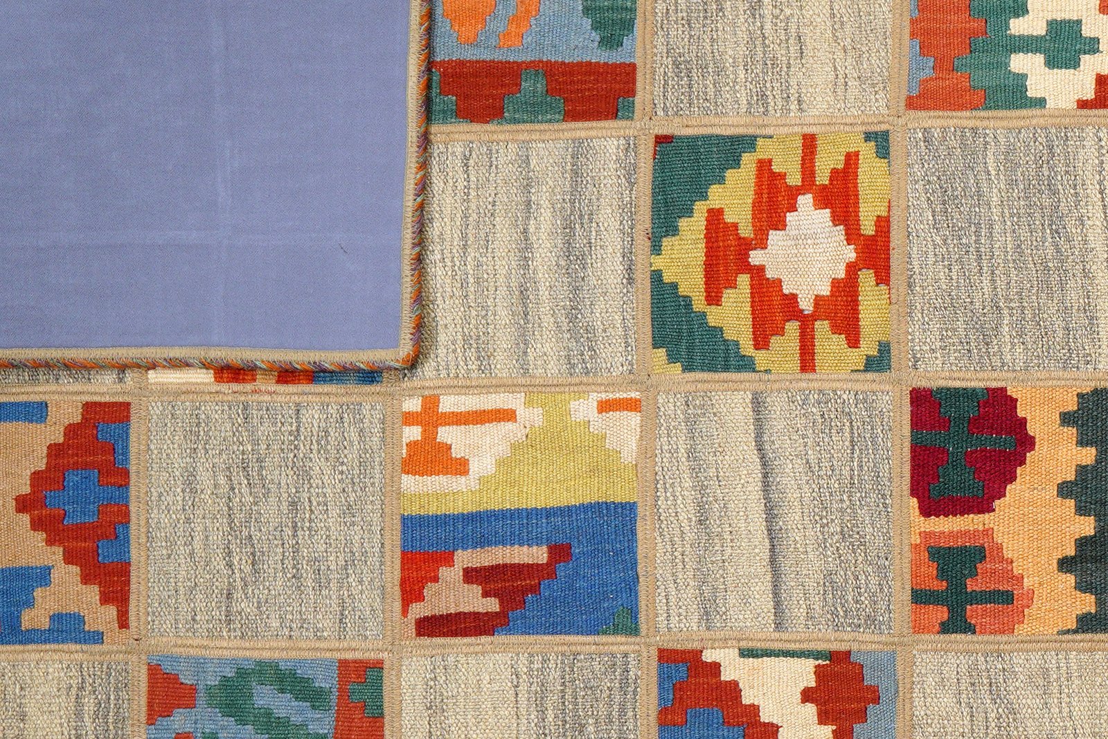 Kelim Tekkeh — Handmade, 150x200 cm, Beige, 100% Virgin Wool | View 6