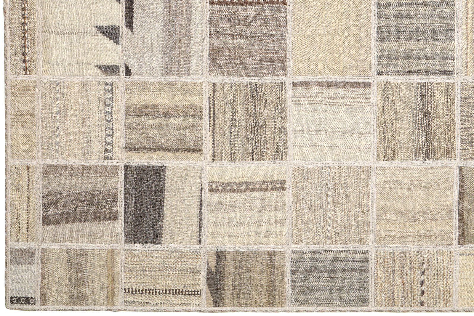 Kelim Tekkeh — Handmade, 150x200 cm, Beige, 100% Virgin Wool | View 3