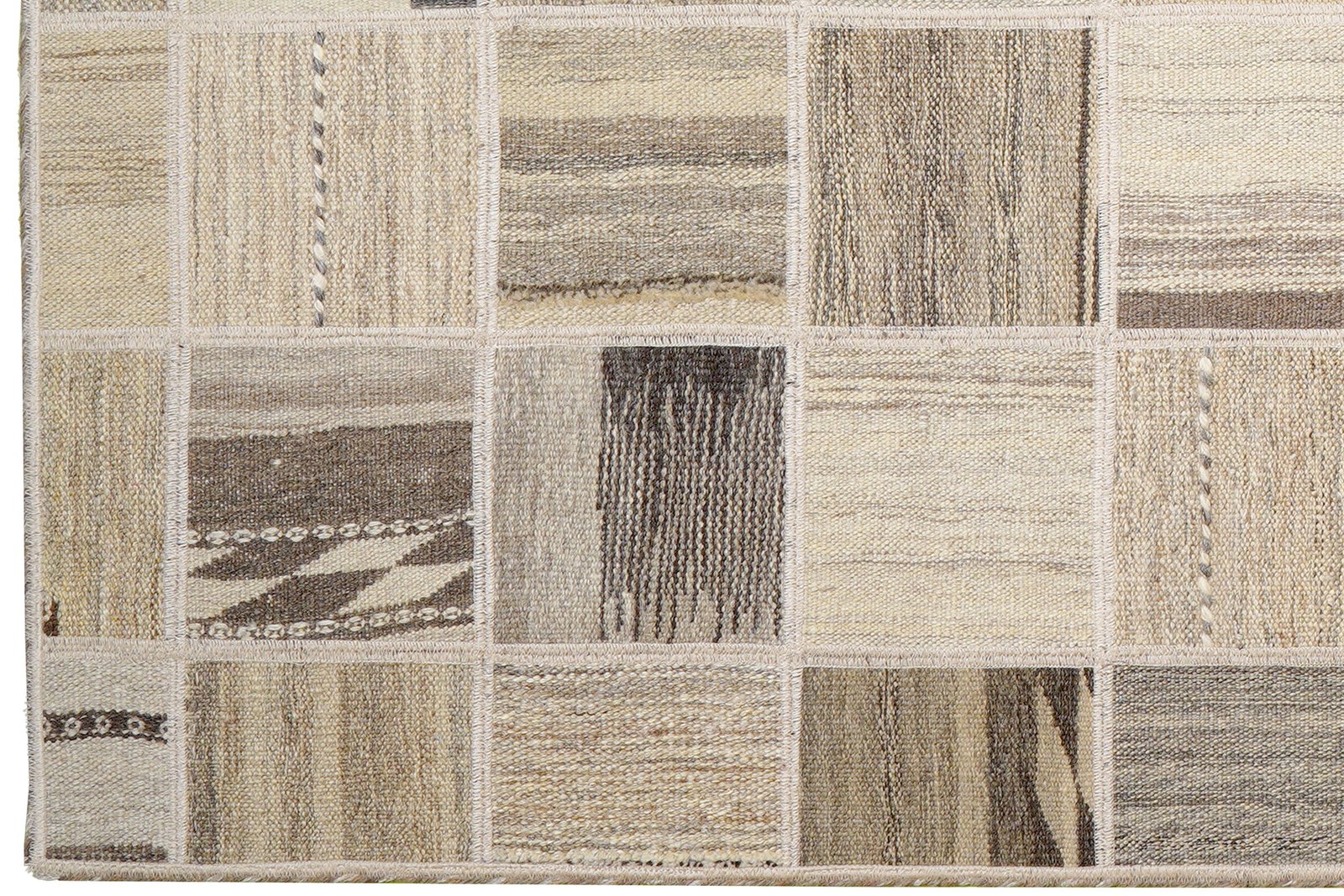 Kelim Tekkeh — Handmade, 150x200 cm, Beige, 100% Virgin Wool | View 3