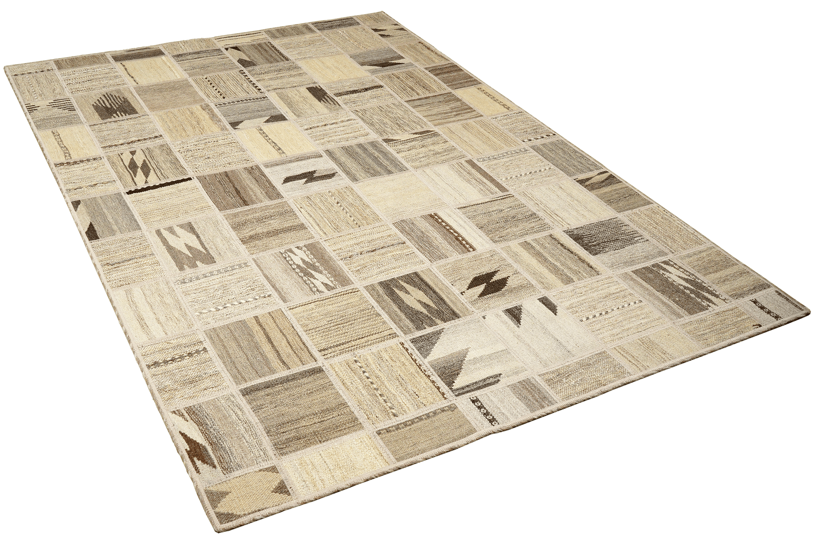 Kelim Tekkeh — Handmade, 150x200 cm, Beige, 100% Virgin Wool | View 4