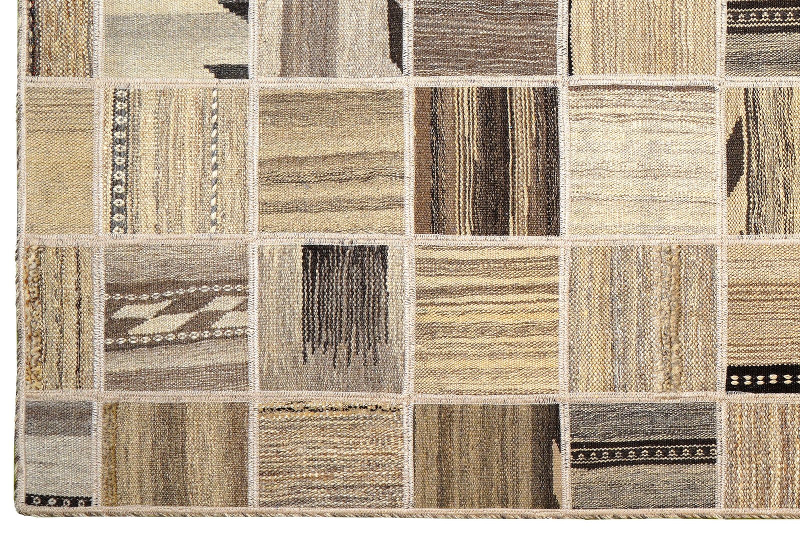Kelim Tekkeh — Handmade, 150x200 cm, Beige, 100% Virgin Wool | View 3
