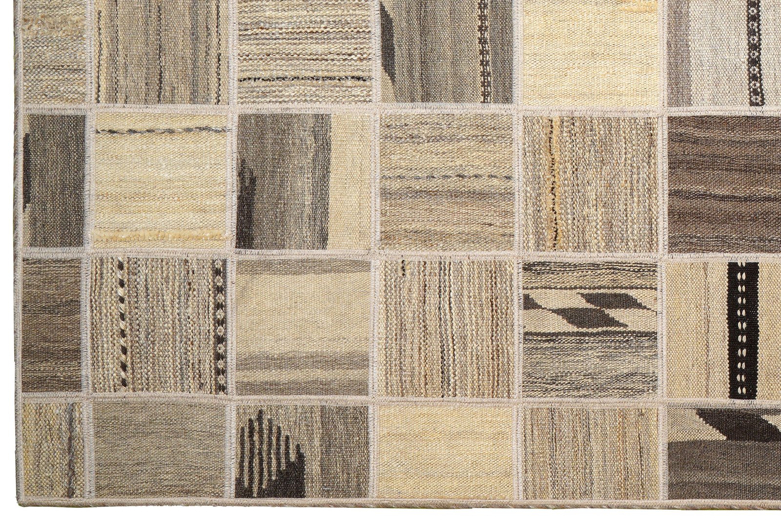 Kelim Tekkeh — Handmade, 150x200 cm, Beige, 100% Virgin Wool | View 3