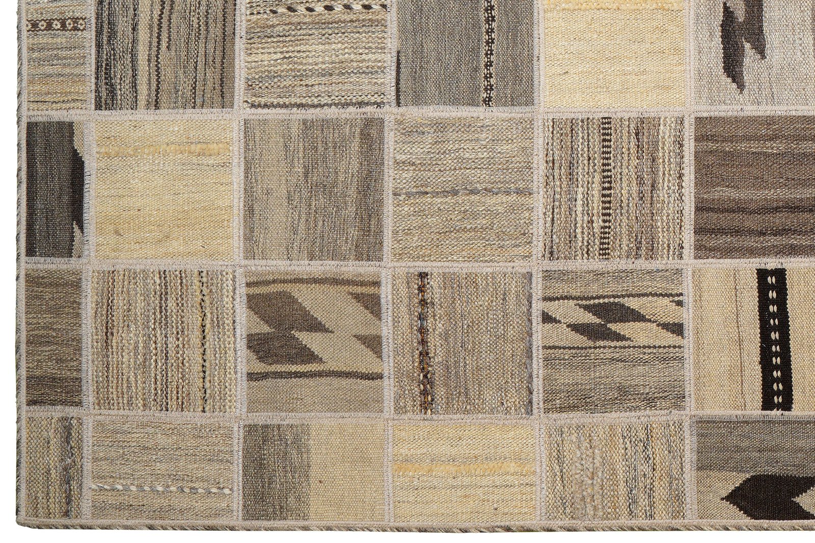 Kelim Tekkeh — Handmade, 150x200 cm, Beige, 100% Virgin Wool | View 3
