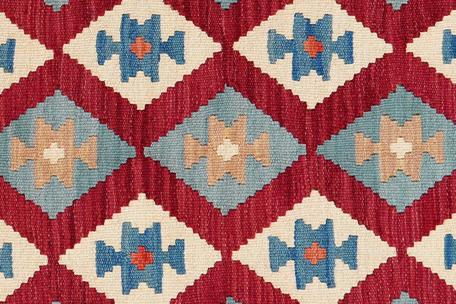 Kelim Gashgai — Handmade, 123x175 cm, Red, 100% Virgin Wool | View 5