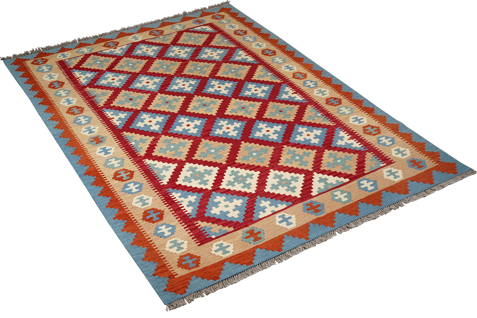 Kelim Gashgai — Handgefertigt, 237x169 cm, Beige, 100% Virgin Wool | View 5