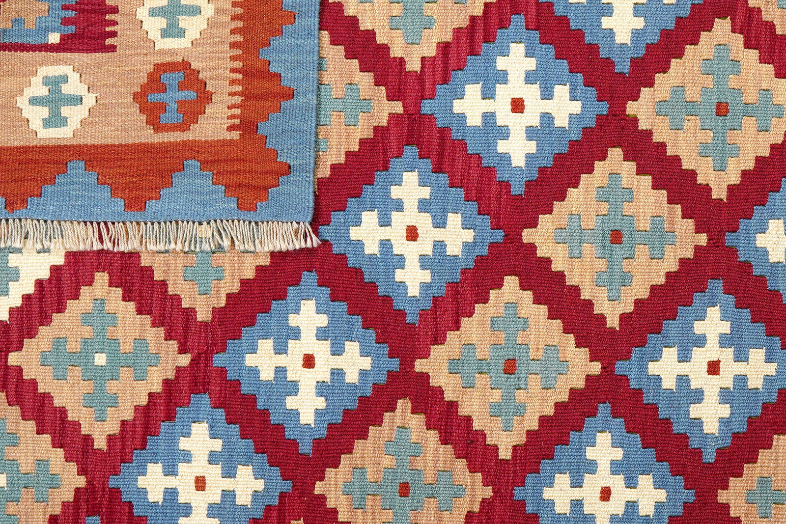 Kelim Gashgai — Handgefertigt, 237x169 cm, Beige, 100% Virgin Wool | View 7