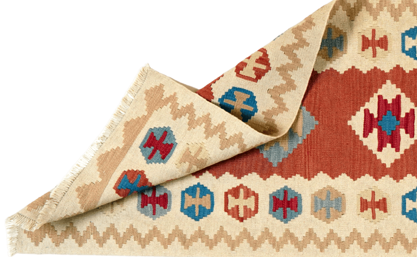 Kelim Gashgai — Handmade, 83x297 cm, Red, 100% Virgin Wool | View 5