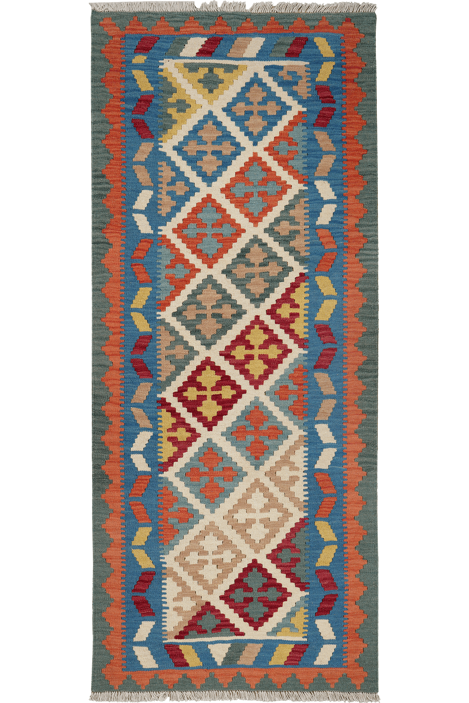Kelim Gashgai — Handmade, 82x200 cm, Beige, 100% Virgin Wool | Main view