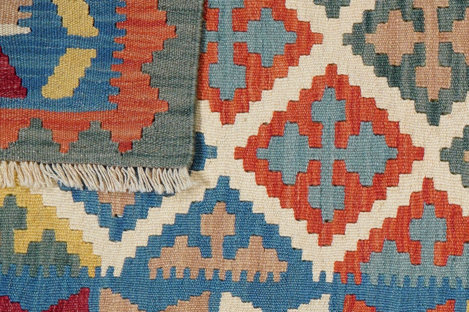 Kelim Gashgai — Handmade, 82x200 cm, Beige, 100% Virgin Wool | View 6