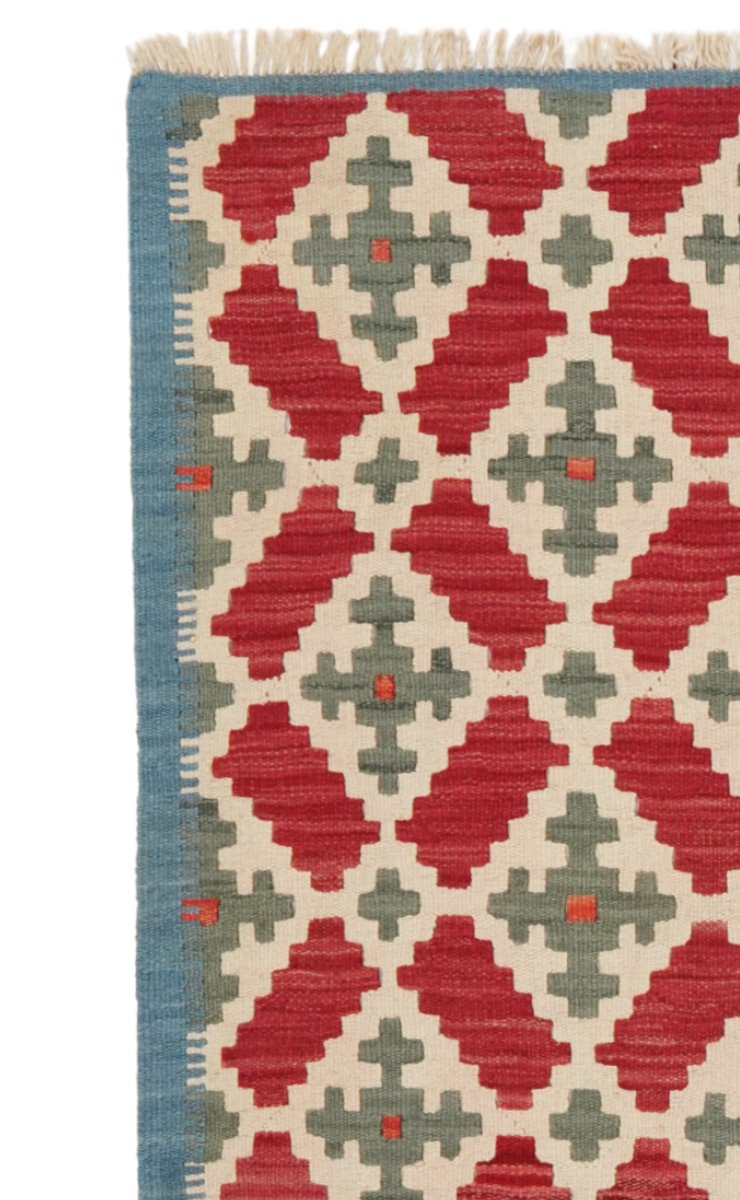 Kelim Gashgai — Handmade, 83x192 cm, Beige, 100% Virgin Wool | View 3