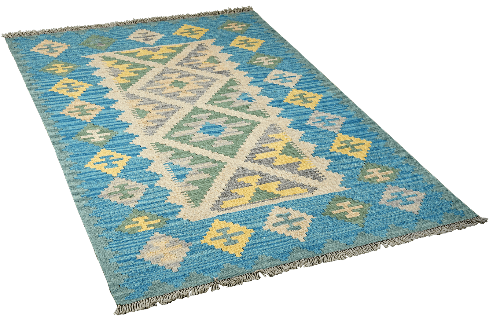Kelim Gashgai — Handmade, 123x177 cm, Beige, 100% Virgin Wool | View 4