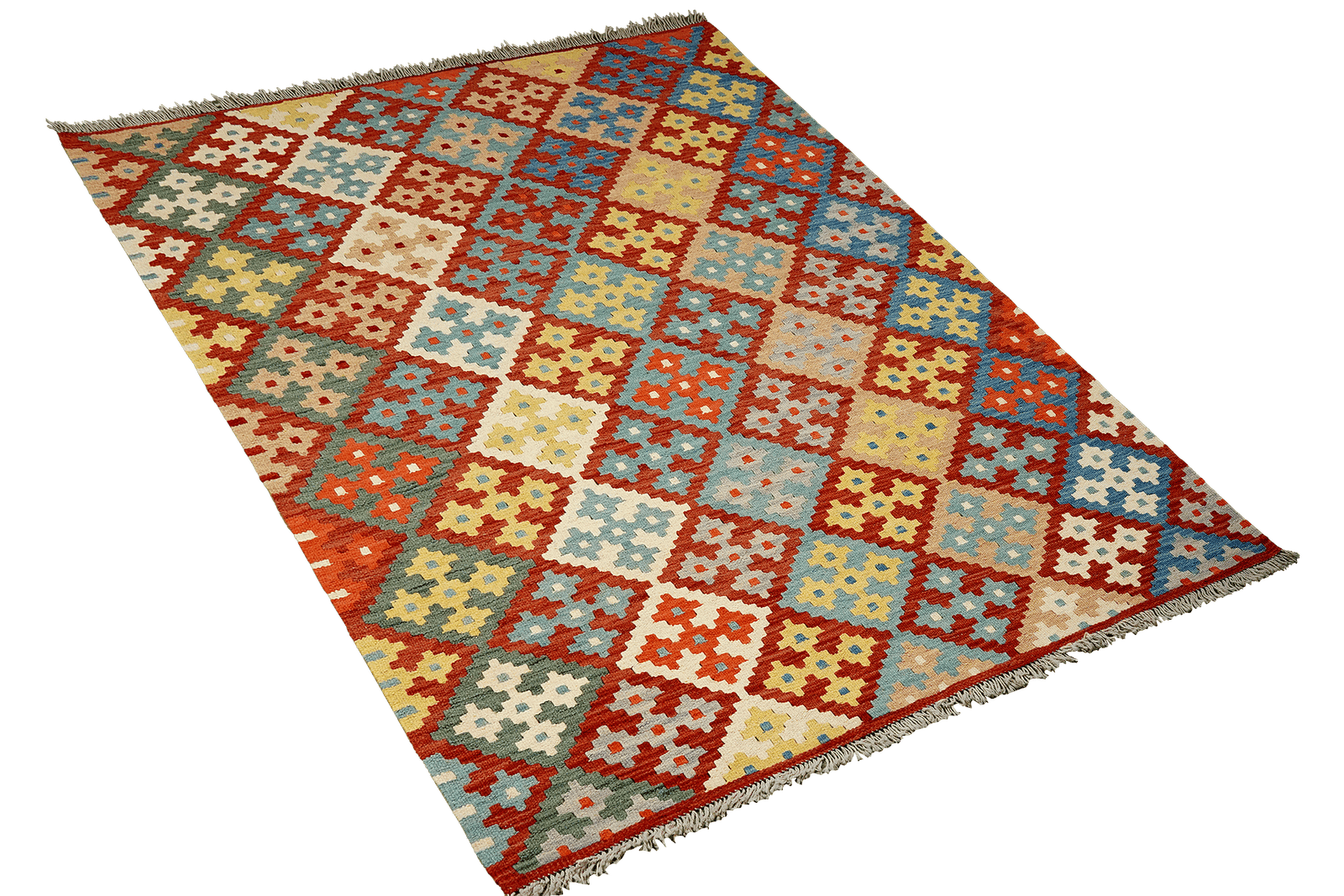 Kelim Gashgai — Handmade, 132x182 cm, Multicolor, 100% Virgin Wool | View 4