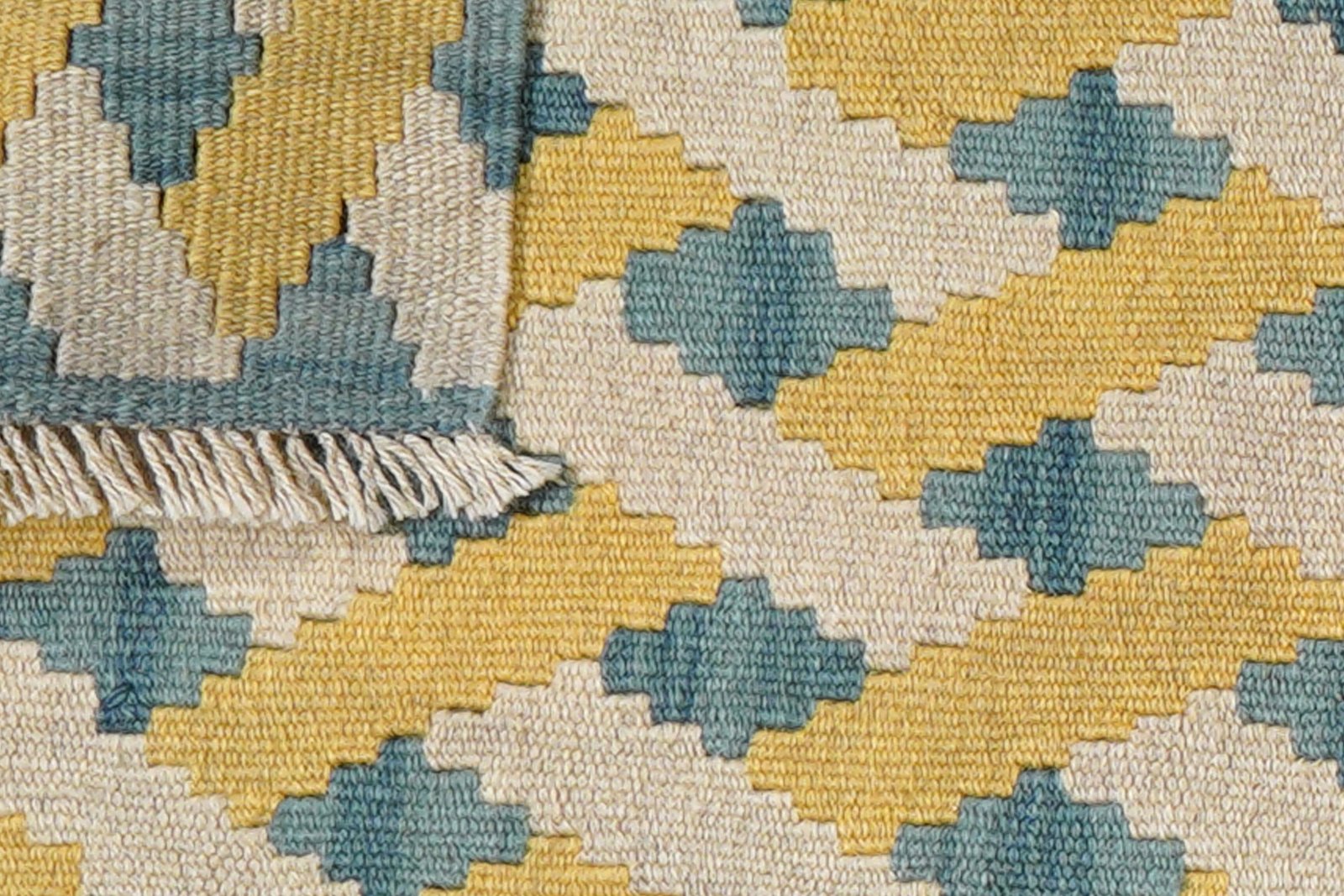 Kelim Gashgai — Handmade, 43x61 cm, Beige, 100% Virgin Wool | View 6