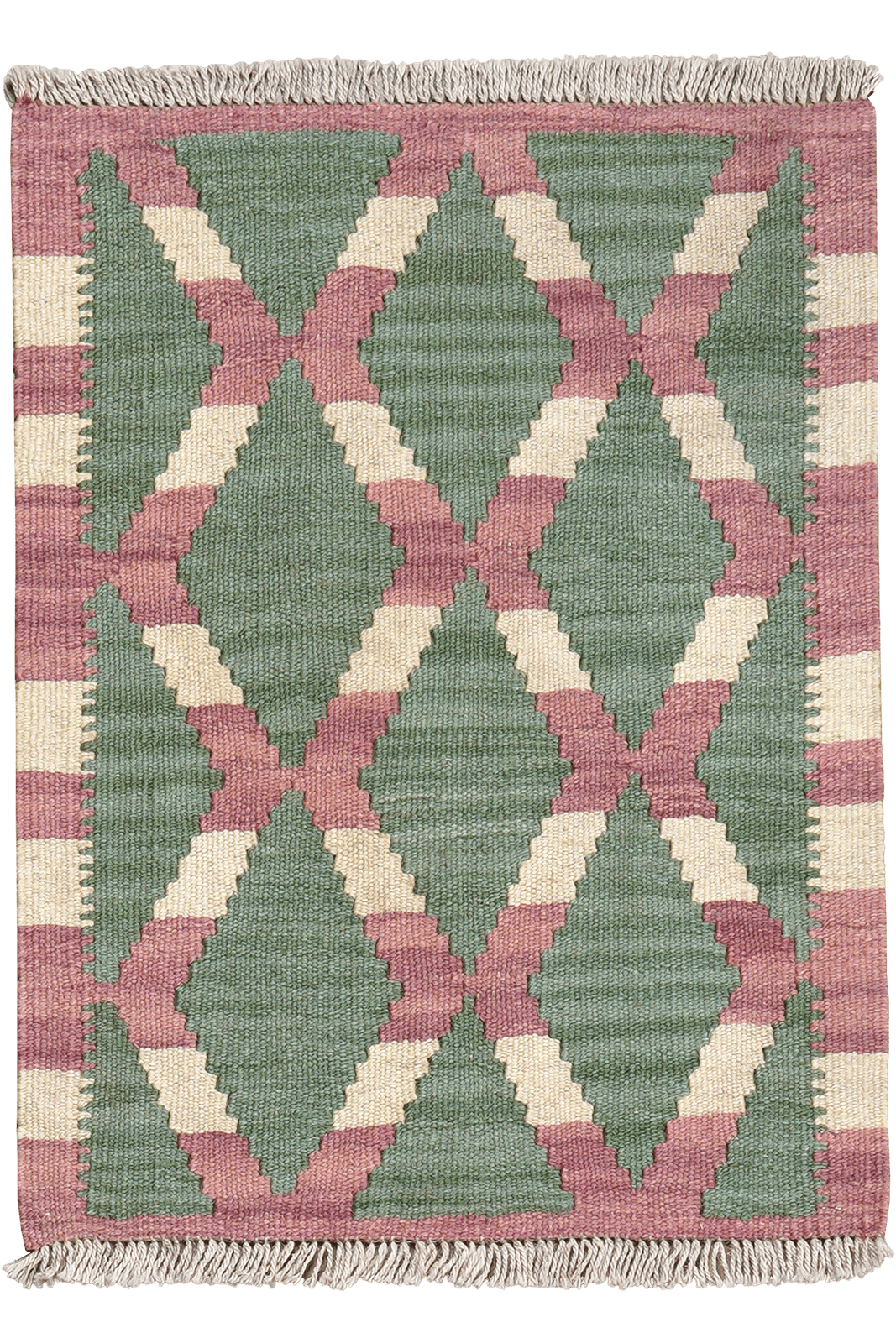 Kelim Gashgai — Handmade, 46x60 cm, Green, 100% Virgin Wool | Main view
