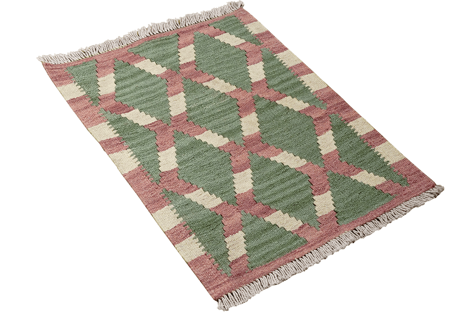 Kelim Gashgai — Handmade, 46x60 cm, Green, 100% Virgin Wool | View 4