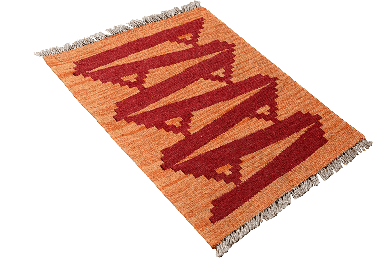 Kelim Gashgai — Handmade, 43x61 cm, Orange, 100% Virgin Wool | View 4