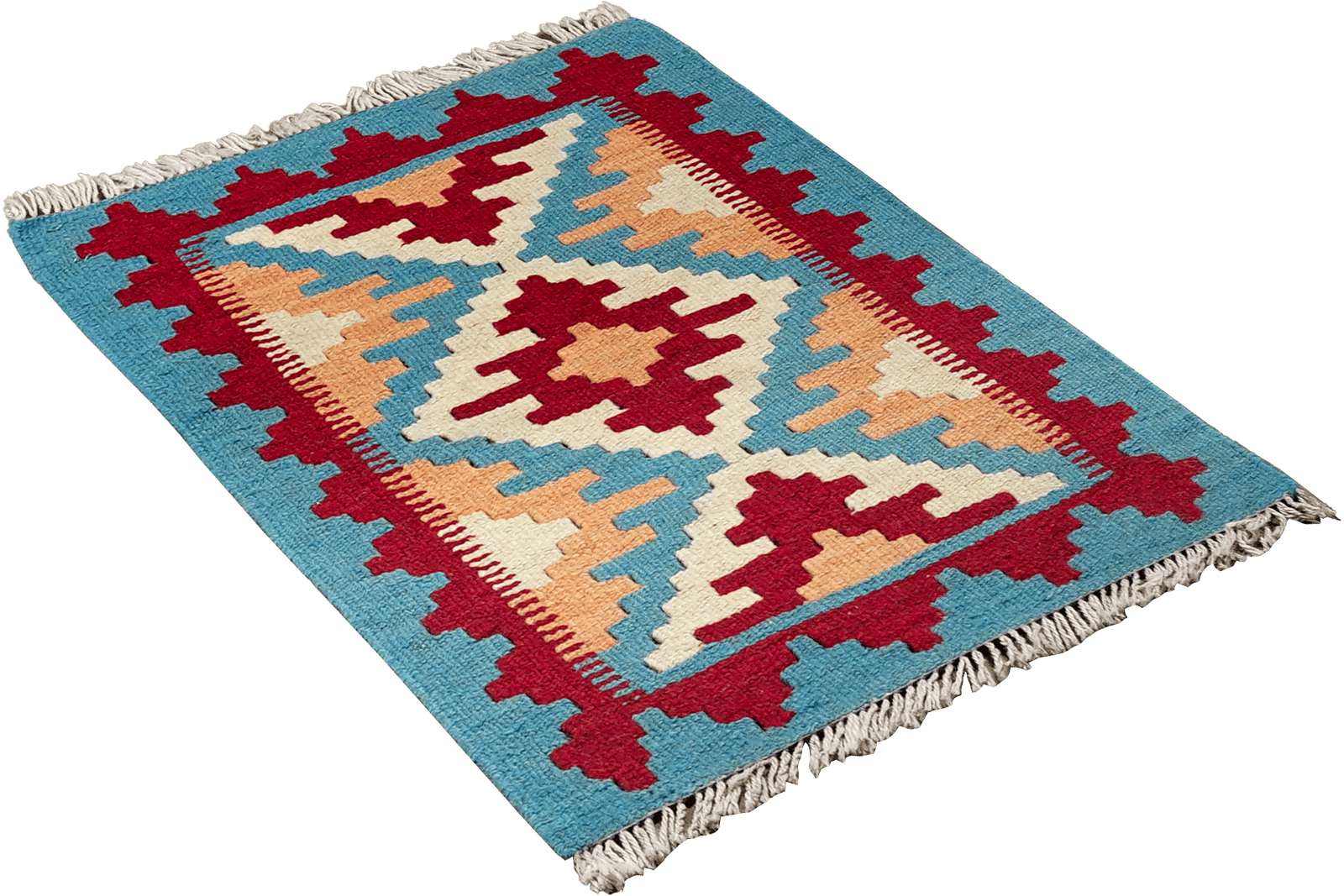 Kelim Gashgai — Handmade, 42x63 cm, Blue, 100% Virgin Wool | View 4