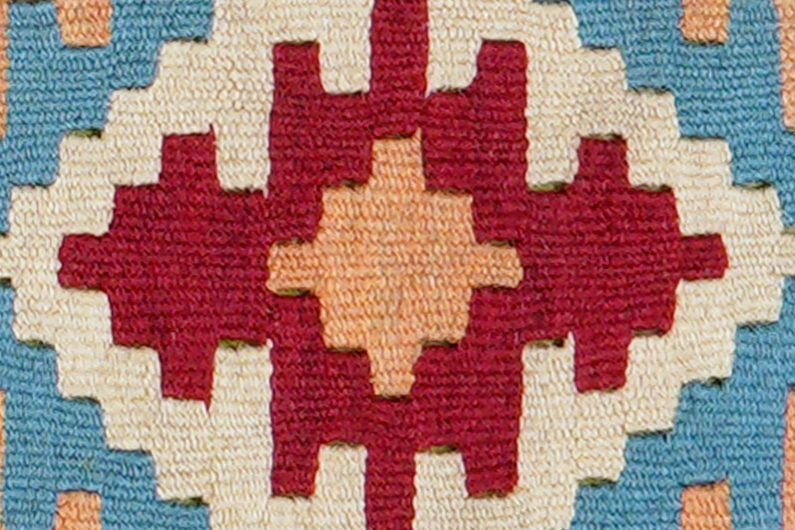 Kelim Gashgai — Handmade, 42x63 cm, Blue, 100% Virgin Wool | View 5