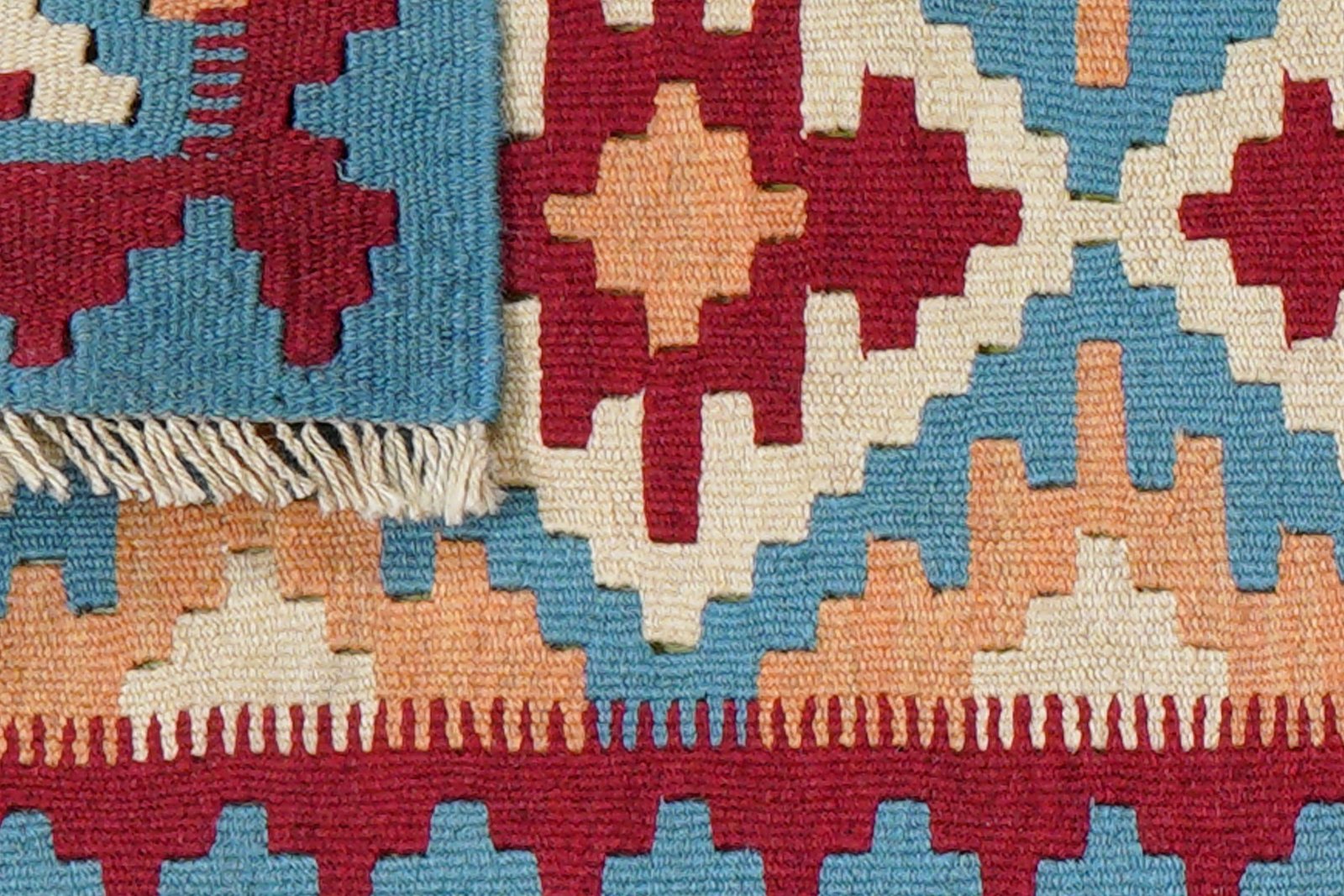 Kelim Gashgai — Handmade, 42x63 cm, Blue, 100% Virgin Wool | View 6