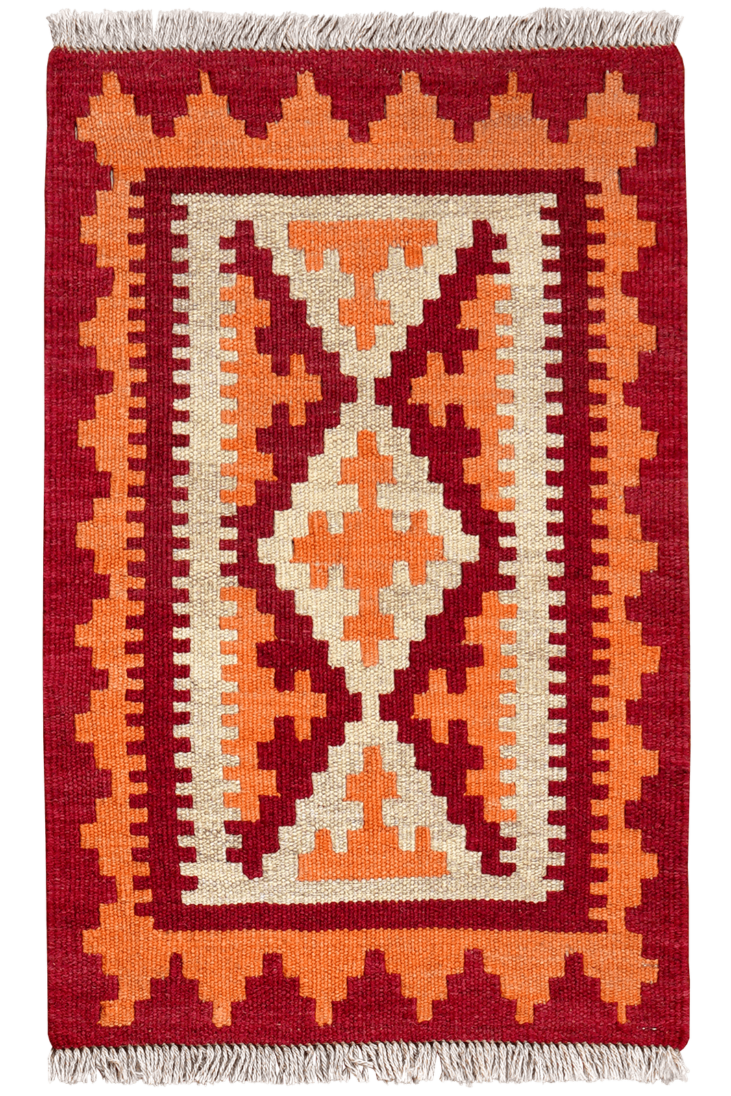 Kelim Gashgai — Handmade, 44x68 cm, Beige, 100% Virgin Wool | Main view