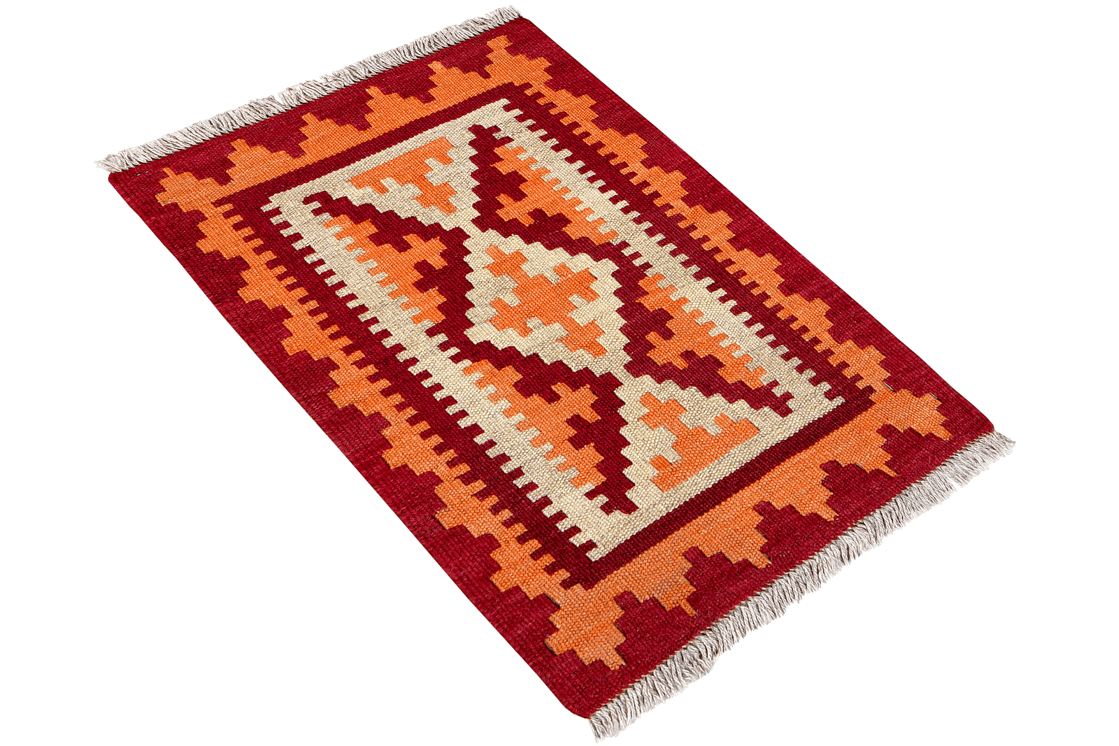 Kelim Gashgai — Handmade, 44x68 cm, Beige, 100% Virgin Wool | View 4