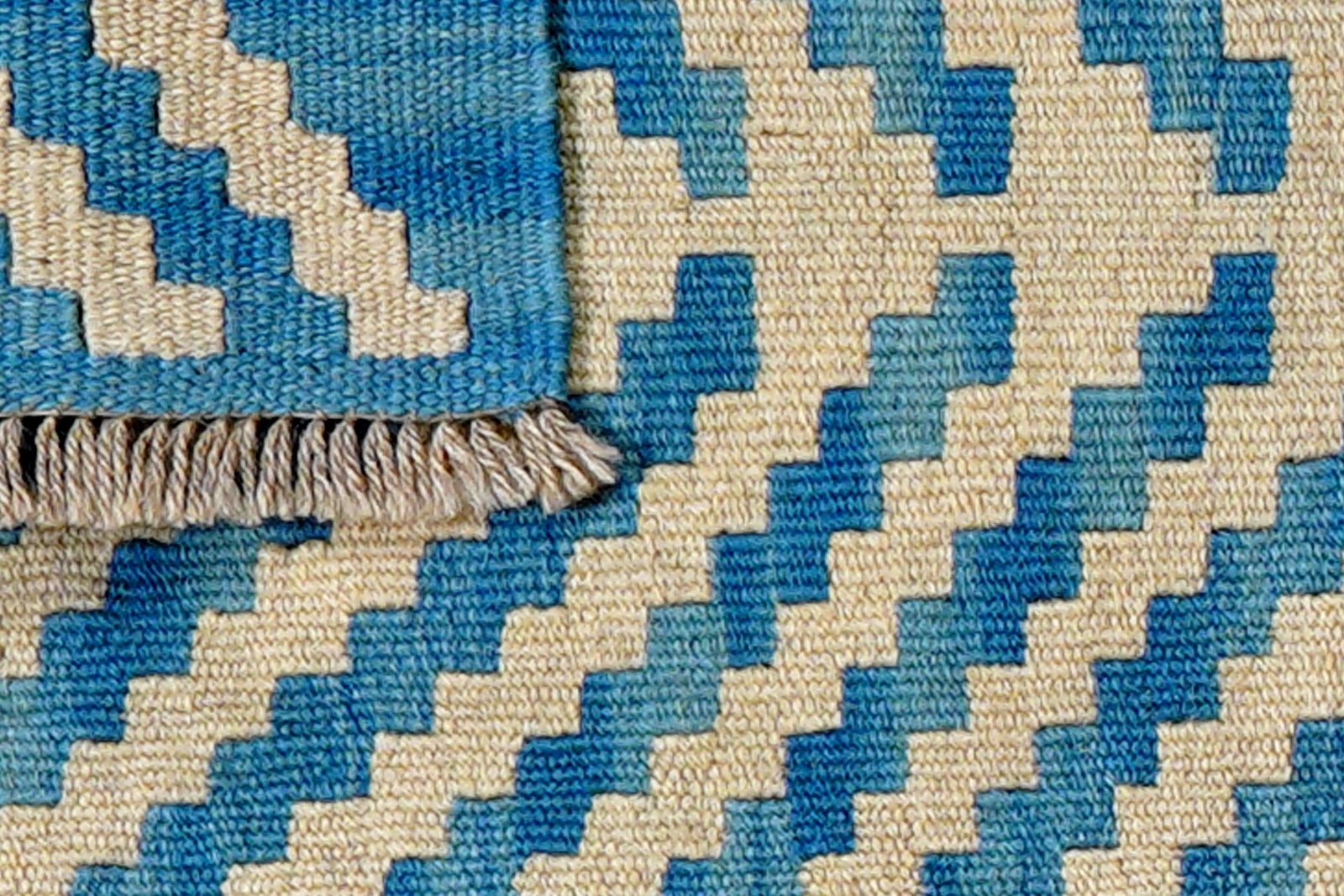 Kelim Gashgai — Handmade, 39x58 cm, Blue, 100% Virgin Wool | View 6