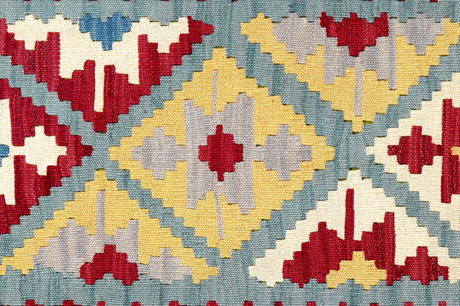 Kelim Gashgai — Handmade, 102x150 cm, Blue, 100% Virgin Wool | View 5