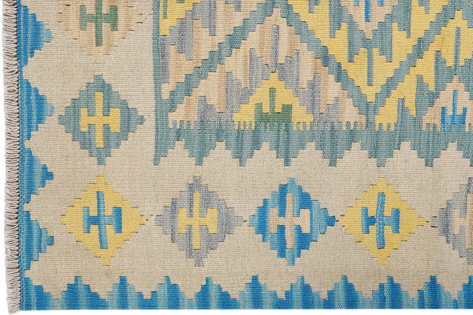 Kelim Gashgai — Handmade, 126x177 cm, Green, 100% Virgin Wool | View 3