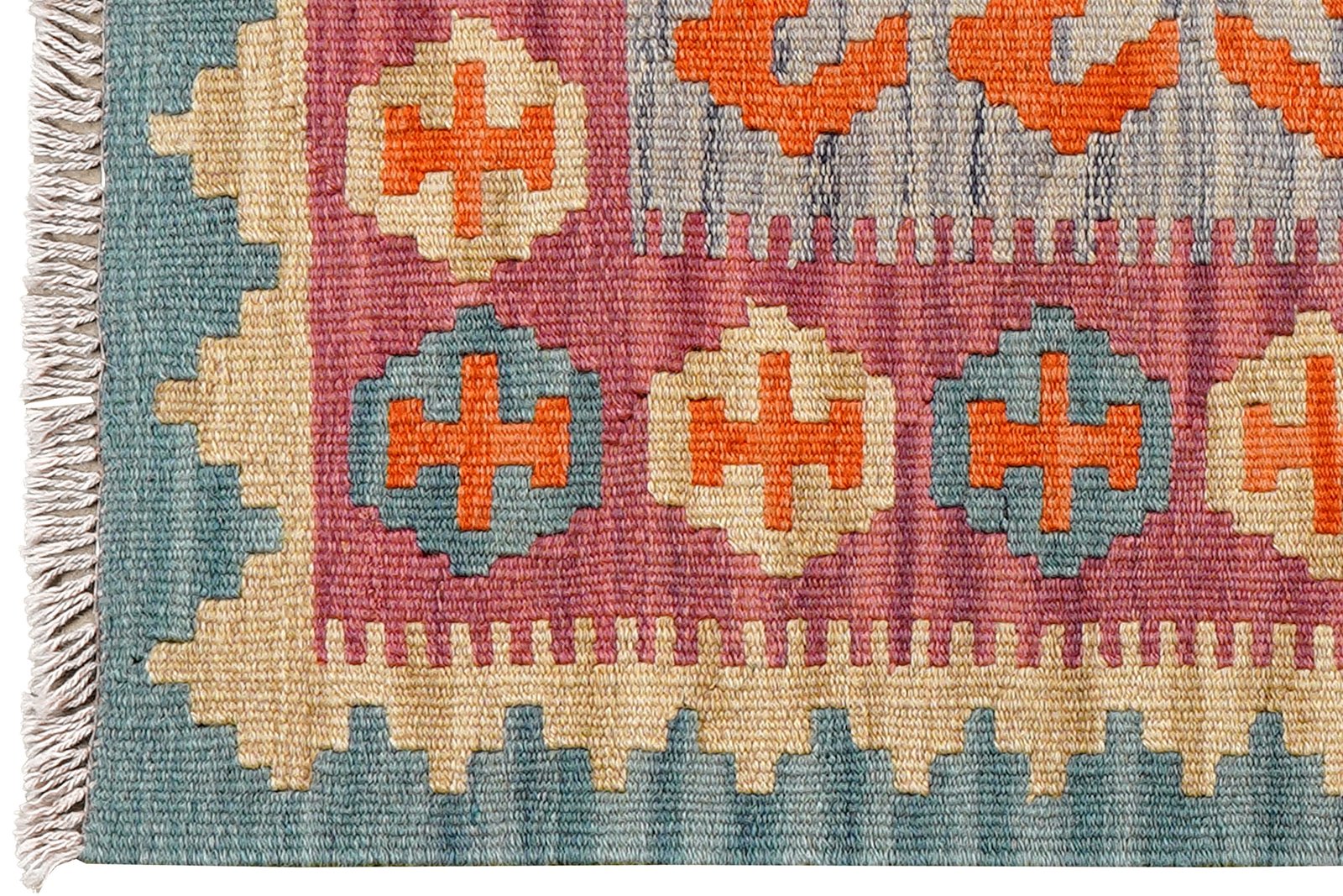 Kelim Gashgai — Handmade, 65x90 cm, Pink, 100% Virgin Wool | View 3
