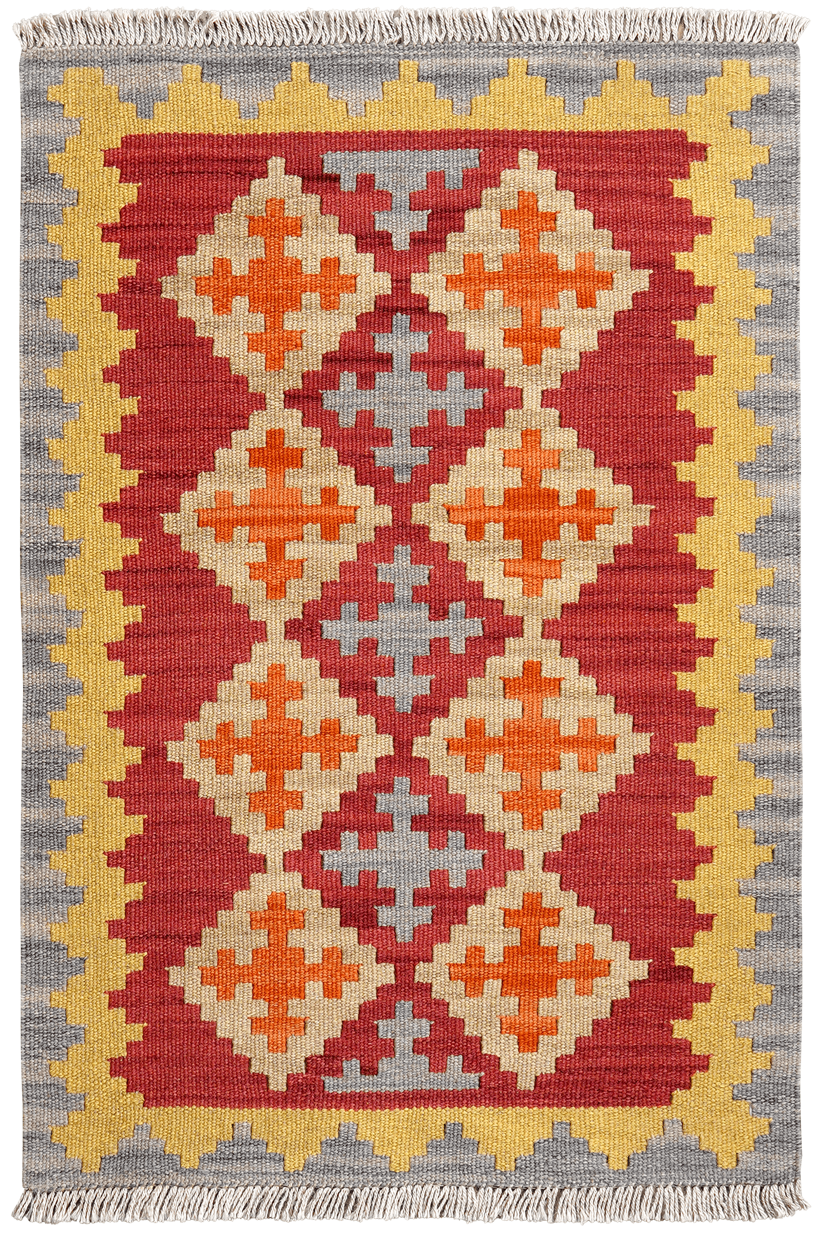 Kelim Gashgai — Handmade, 61x90 cm, Red, 100% Virgin Wool | Main view