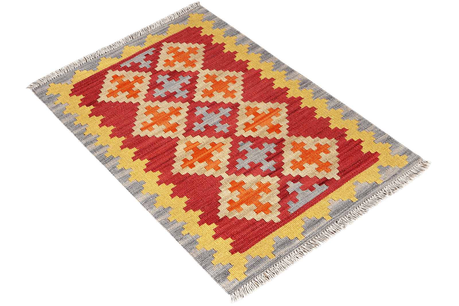 Kelim Gashgai — Handmade, 61x90 cm, Red, 100% Virgin Wool | View 4