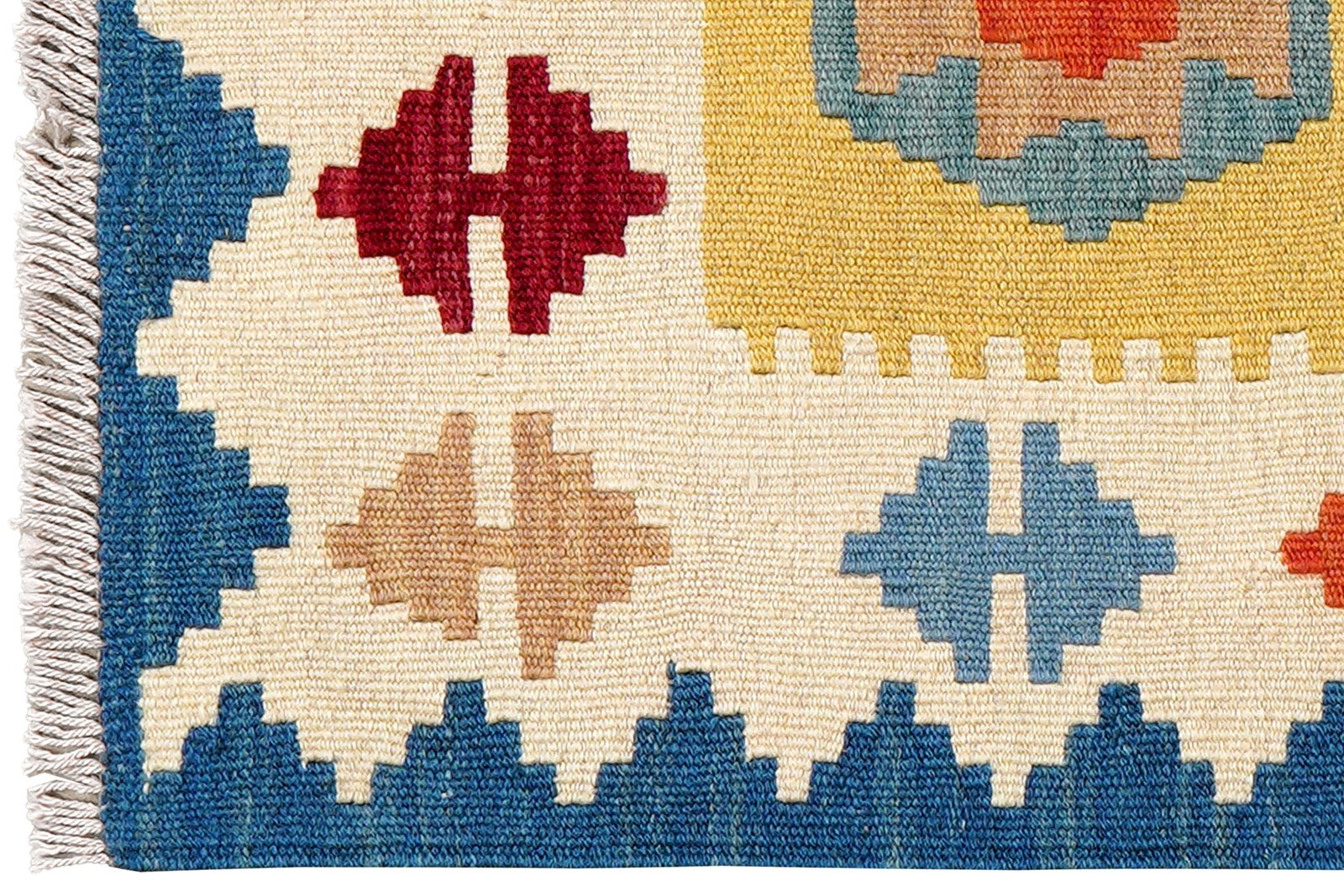 Kelim Gashgai — Handmade, 62x93 cm, Beige, 100% Virgin Wool | View 3
