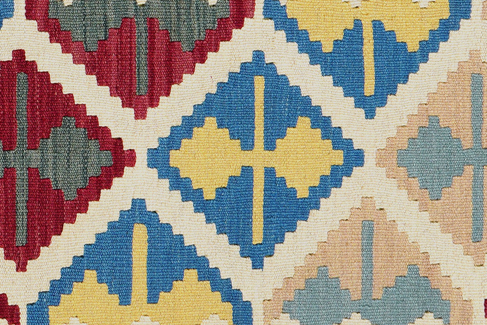 Kelim Gashgai — Handmade, 105x152 cm, Beige, 100% Virgin Wool | View 5