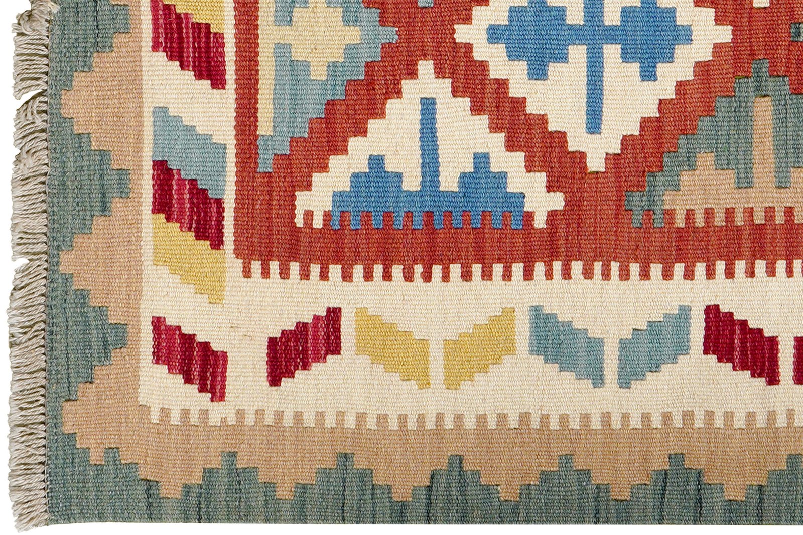 Kelim Gashgai — Handmade, 84x127 cm, Red, 100% Virgin Wool | View 3