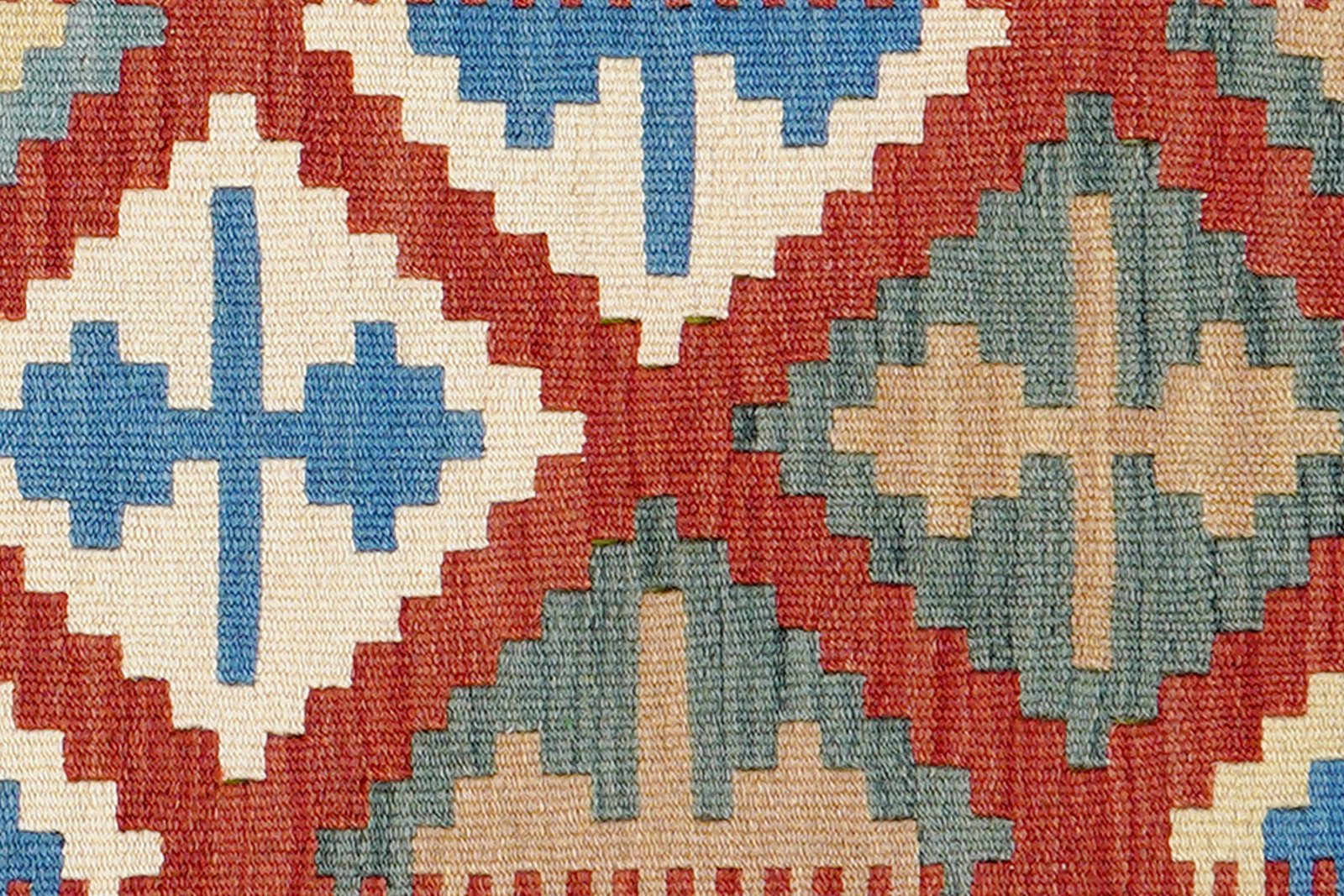 Kelim Gashgai — Handmade, 84x127 cm, Red, 100% Virgin Wool | View 5